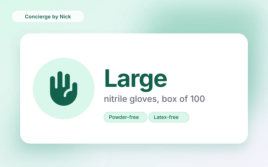 Nitrile Powder-Free Disposable Gloves, Large