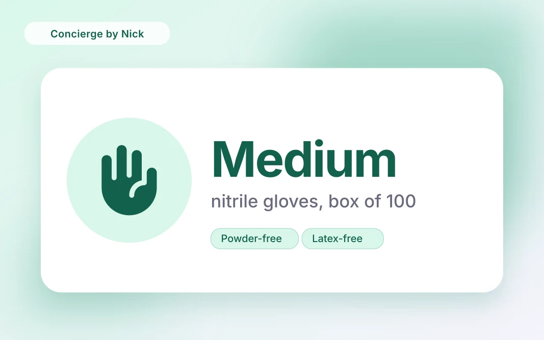 Nitrile Powder-Free Disposable Gloves, Medium