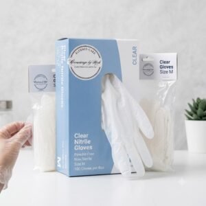Non-sterile, powder free disposable vinyl gloves